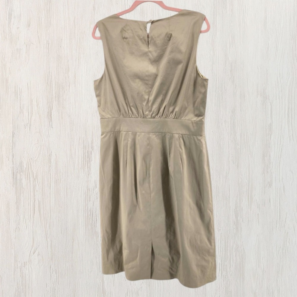 J.Crew Womens Tan Cotton Stretch Sleeveless Sheath Dress Size 12 Office Neutral